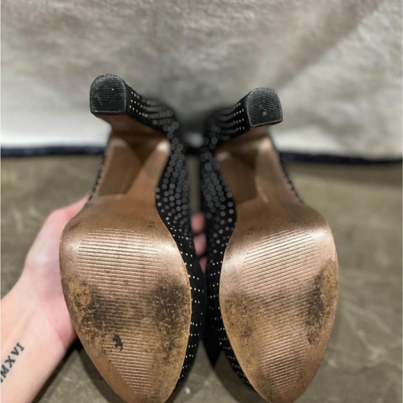 BCBG black studded rhinestone heels - Picture 4 of 4